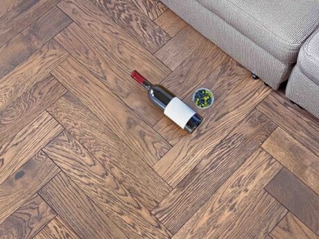 Herringbone Engineered Artisan Oak Brushed Matt Lacquered Wood Flooring 10mm X 90mm