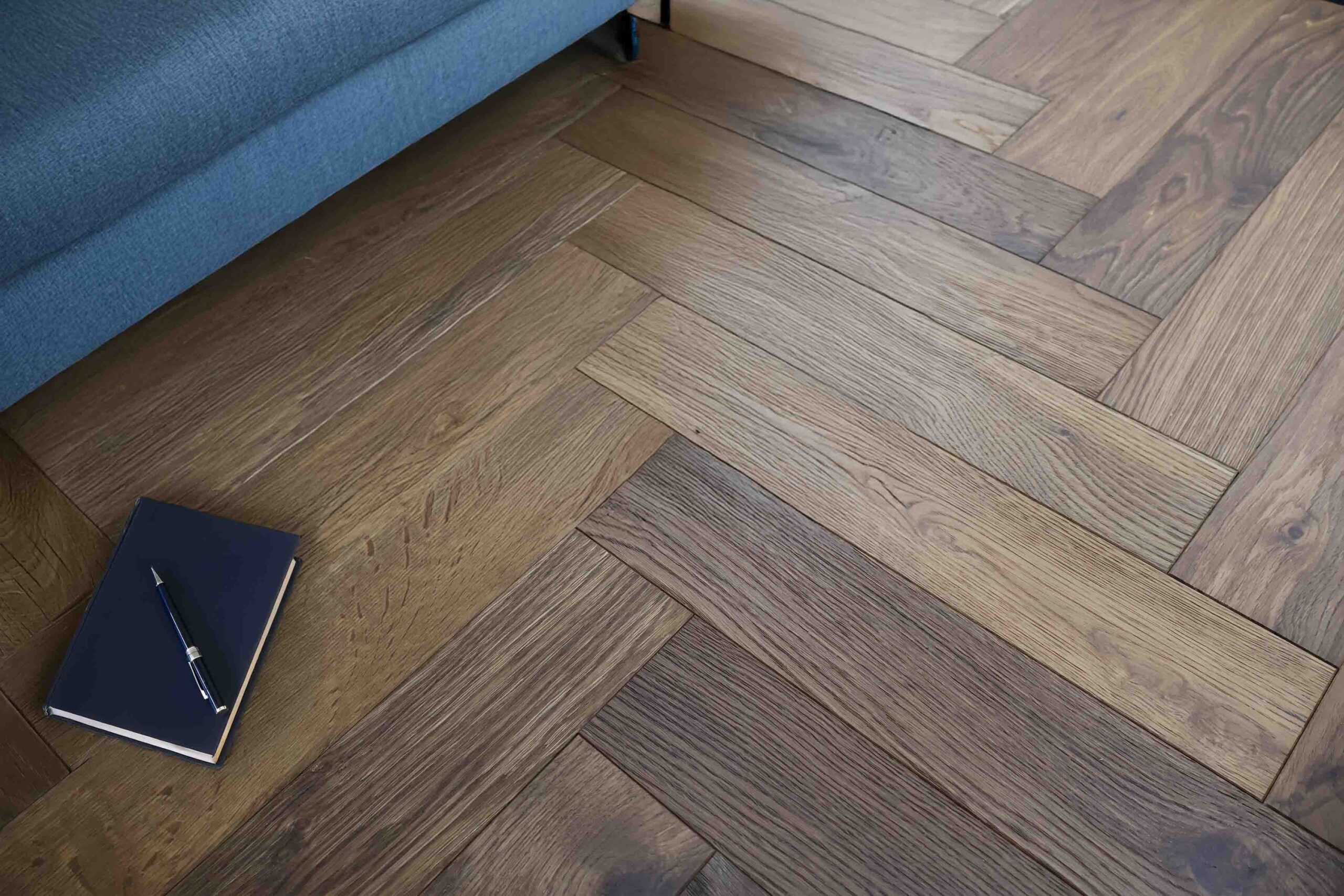 Herringbone Engineered Smoked Brushed & Oiled Oak Wood Flooring 14mm X 90mm