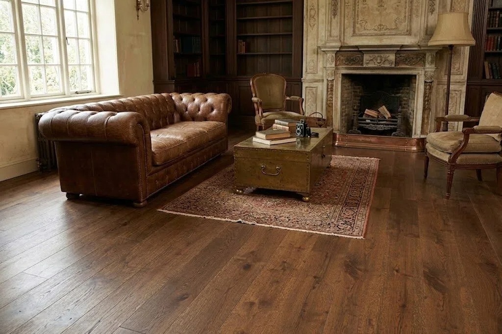 Engineered Deep Coffee Brown UV Oiled Oak Wood Flooring 15mm x 190mm