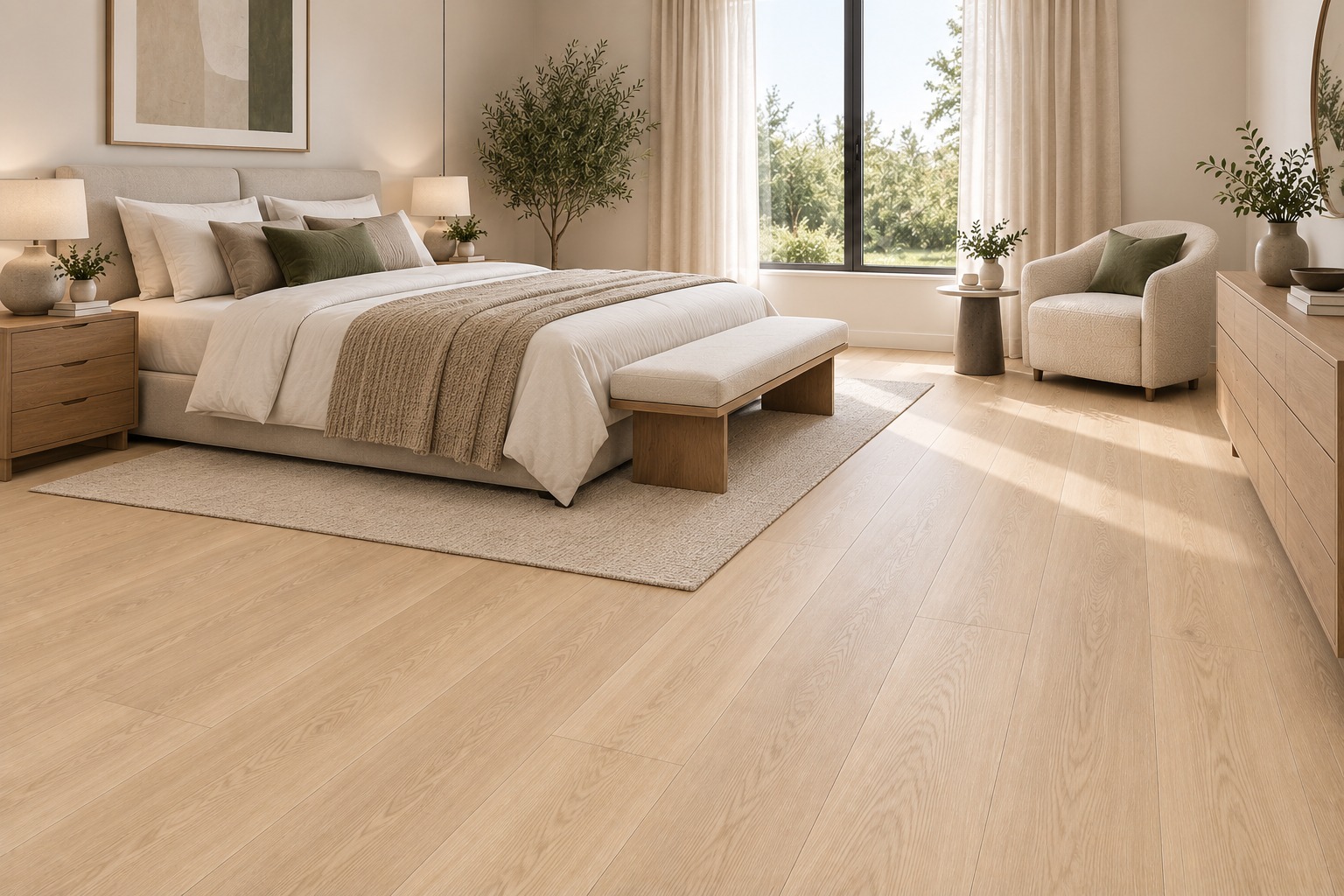Engineered Unfinished Prime Grade Natural Oak Wood Flooring 20mm X 260mm
