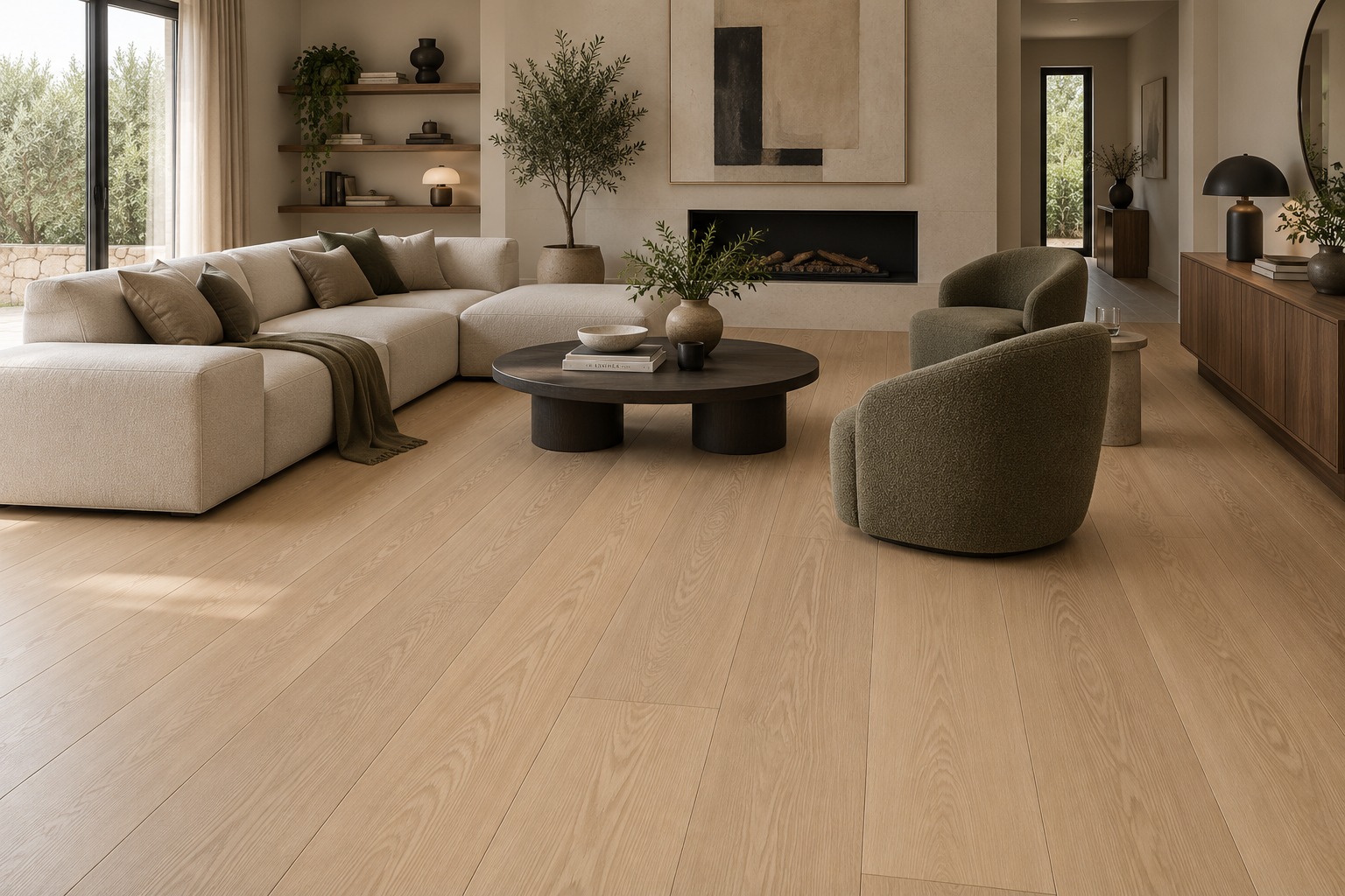 Engineered Unfinished Prime Grade Natural Oak Wood Flooring 20mm X 260mm