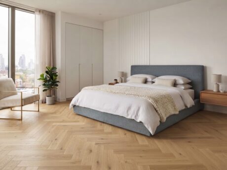 Herringbone Engineered Brushed Matt Lacquered Oak Wood Flooring 14mm X 125mm X 600mm